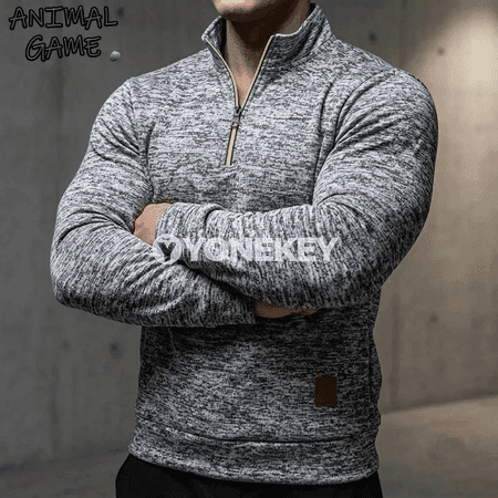 Erkekler üçin ýeňil zipli güýz switeri, ýyly turtlenek