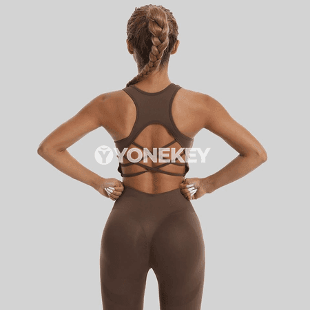 Zenanlar üçin tikişsiz ýokary bel sport komplekti, ýoga we fitnes üçin