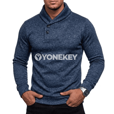 Erkekler üçin ýyly boýunly trikotaž sweatshirt, güýz-gyş üçin