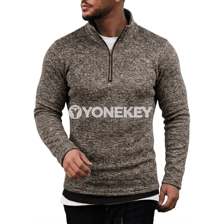 Erkekler üçin ýyly stend-gullukly zipli swetşot jaket