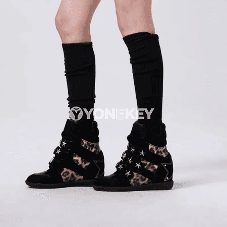 Leopard görnüşli rahat zenan krossowka ädikleri, ýyladyjy içli