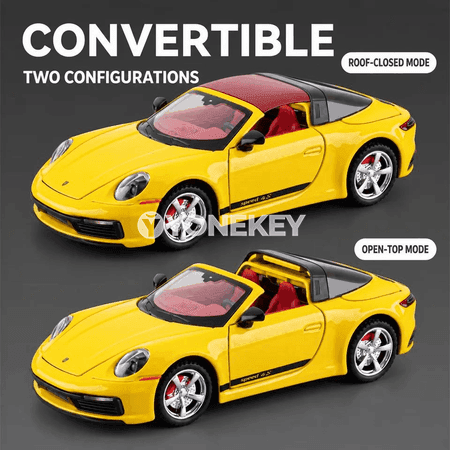 Porsche 911 Targa 4S 1:32 metal awtoulag modeli, sesli we yşykly