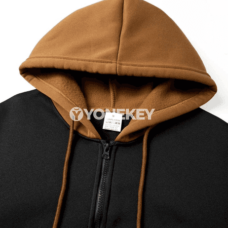 Erkek zipli hoodie, ýyly we giň kesim, güýz-ýaz üçin