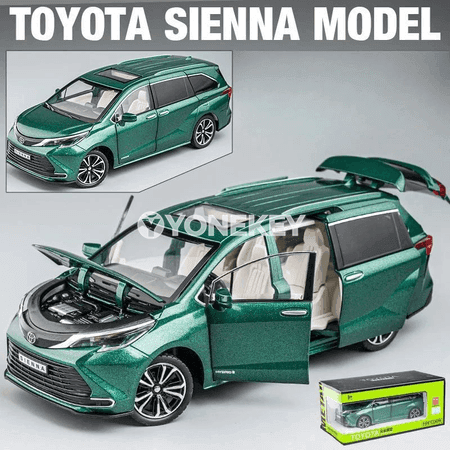 Toyota Sienna 1:24 metal modeli, sesli-ýşykly, gapylary açylýar