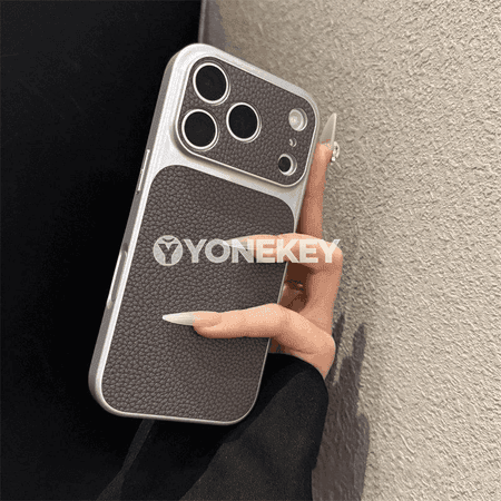 iPhone 11-17 üçin lychee gurluşly kämil goragly telefon gapagy
