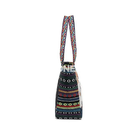 Zenanlar üçin etnik stil egin sumkasy, nagyşly kanwas tote