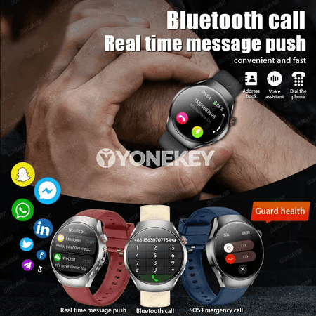 GUHUAVMI akylly sagat 1.47" AMOLED, ECG+PPG, basyş ölçegi