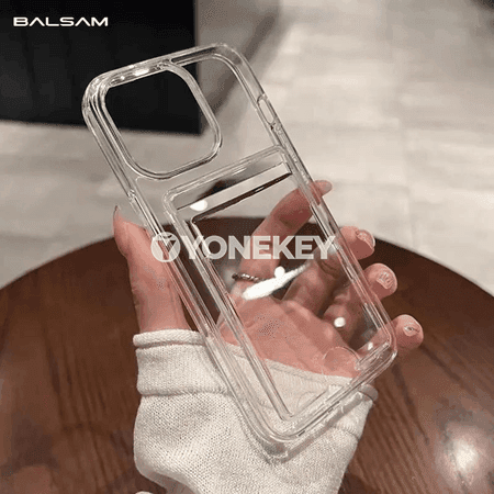 iPhone üçin açyk karta jübi funda, kartoçka saklaýjy bilen