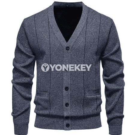 Erkekler üçin ýyly cardigan sviter-kurtka, jübili, zipli