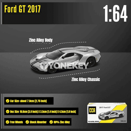 Ford GT 1:64 metal model awtoulag, kolleksiýa üçin sowgat