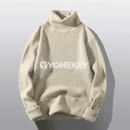 Erkekler üçin ýyly boýy ýokary switer, güýz-gyş üçin turtlenek