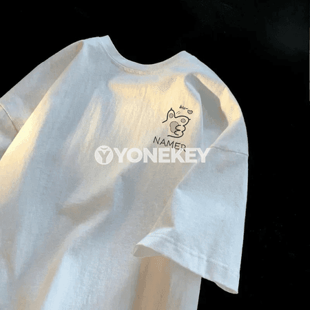 Erkekler üçin giň kesimli bezegli futbolka, M-8XL