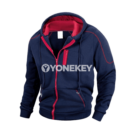 Erkekler üçin kapşonly ýaz-güýz fermuarly jaket