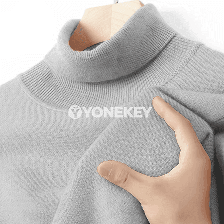 Erkekler üçin ýyly ýokary boýunly switer, uzyn ýeňli
