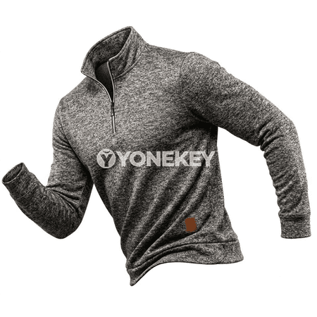 Erkekler üçin ýeňil ýarym zipli ýyly sweatshirt, gyş üçin