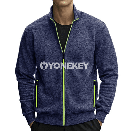 Erkekler üçin ýakaly ýeňil fermuarly jaket, gündelik şäher stili
