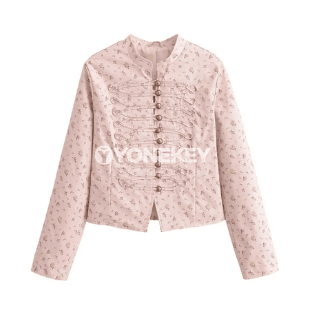 Zenanlar üçin gülgüne çeper ýazky jaket