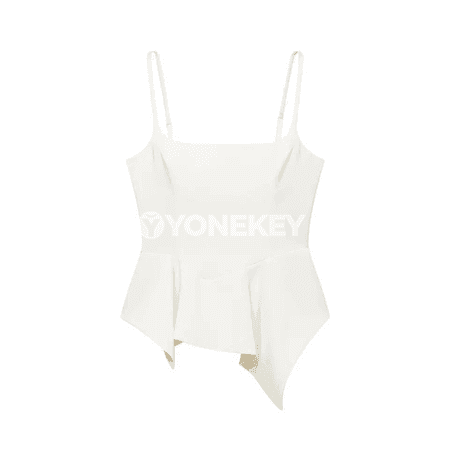 Aýal-gyzlar üçin ak ýeňsiz peplum top