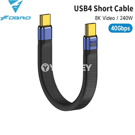 USB 4.0 Type-C kabeli, 40Gbps, 8K, 240W çalt zarýad beriji