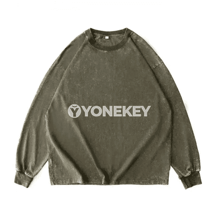 Vintage giň kesimli erkek futbolka, 100% pagta, uzyn ýeňli