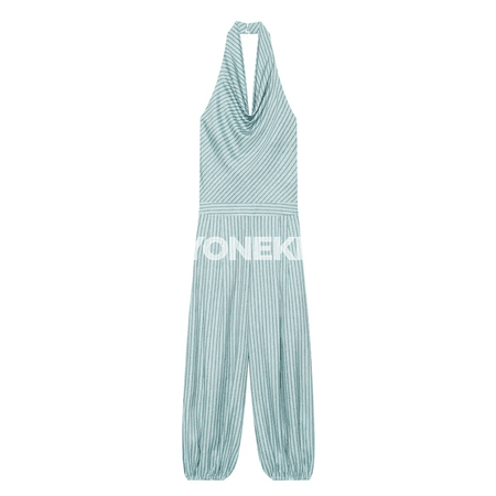 Zenanlar üçin zolakly halter boýunly jumpsuit, tomusky