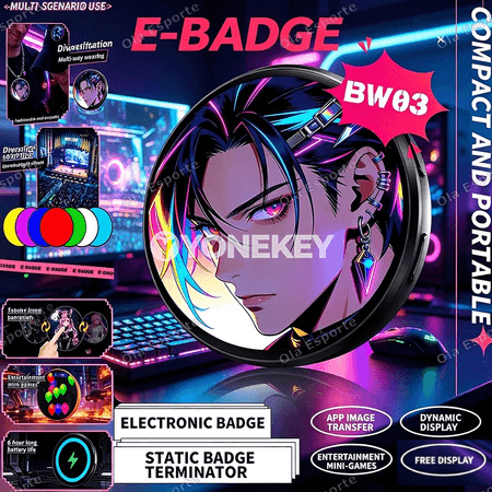 1,5 dýuým Bluetooth akylly badge, sanly ekranly bildiriş tagtasy