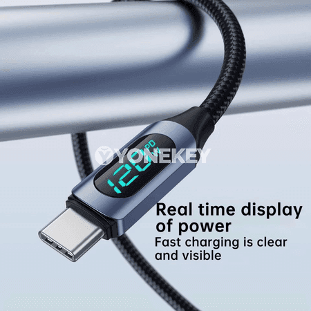 NNBILI 120W USB-C super zarýad kabeli, maglumat geçirişli