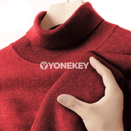 Erkekler üçin ýyly ýokary boýunly switer, uzyn ýeňli