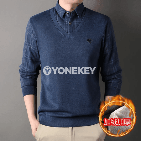 Erkekler üçin ýyly iki gatly ýyly switer köýnek, fleece, ýazlyk-güýzlik
