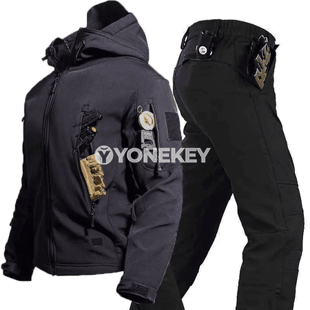Erkek üçin taktiki gyş jaketi we balagy, ýyly softshell toplumy