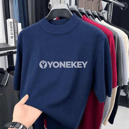 Erkekler üçin gündelik dem alýan mock neck futbolka