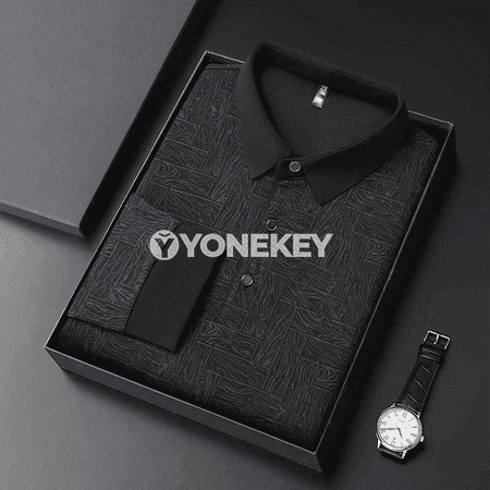 Erkekler üçin ýaz polo köýnek, uzyn ýeňli, çaply, rahat gündelik stil