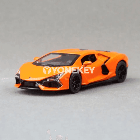 Lamborghini Revuelto 1:43 metal awtoulag modeli, yzyna itekleýän, çagalar üçin