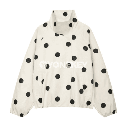 Zenanlar üçin giň kesimli nohut nokatly ýeňil ýaz-ýazky jaket