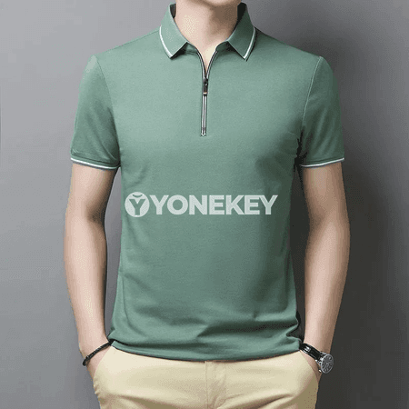 Erkekler üçin ýönekeý stil polo futbolka, gysga ýeňli