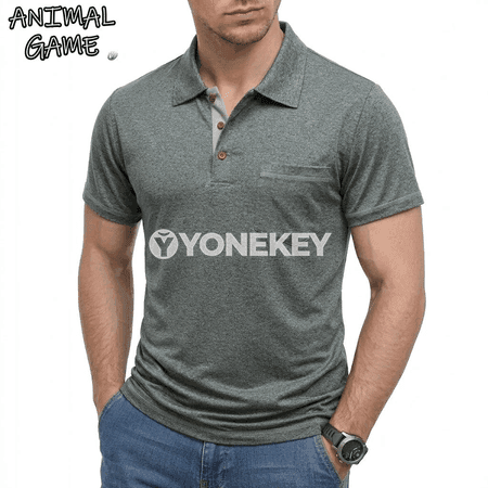 Erkekler üçin ýeňil dem alýan polo futbolka, ýaz-tomus
