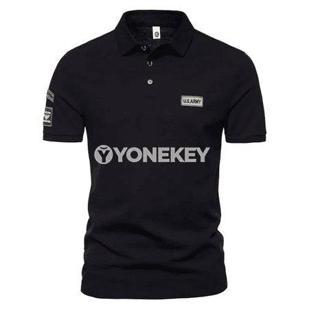 Erkekler üçin ýeňil dem alýan polo futbolka, ýaz-ýaz pasly