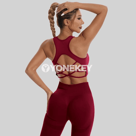 Zenanlar üçin tikişsiz ýokary bel sport komplekti, ýoga we fitnes üçin