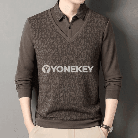 Erkekler üçin ýyly fleece trikotaž switer, güýz-gyş üçin