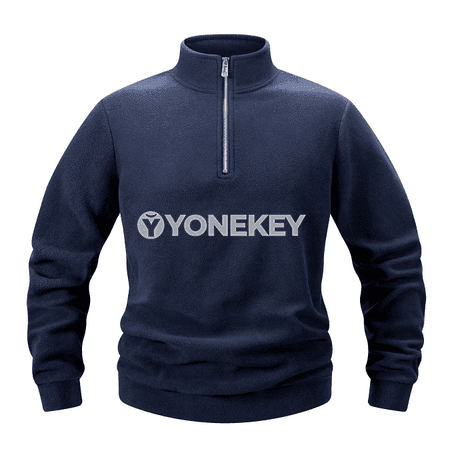 Erkekler üçin ýyly fleece switer, ýokary boýunly, güýz-gyş üçin