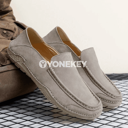 Hakyky deri erkek loafer köwüşler, rahat slip-on, uly ölçegli