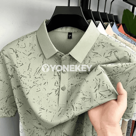 Erkekler üçin ýeňil polo köýnek, çaply, dem alýan, çalt gurýan