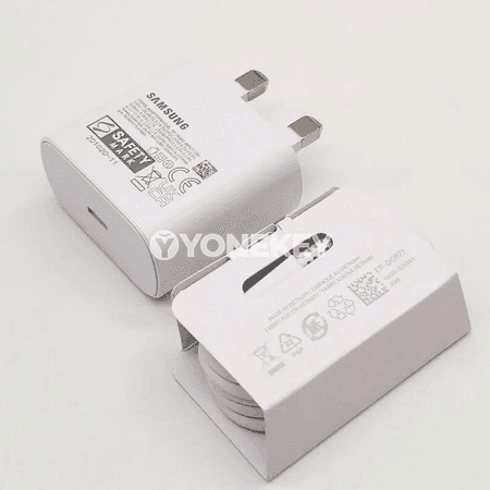 Samsung 25W çalt güýçlendiriji UK wilkaly, Type-C kabel bilen