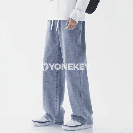 Erkekler üçin giň kesimli moda jeans, 3XL çenli