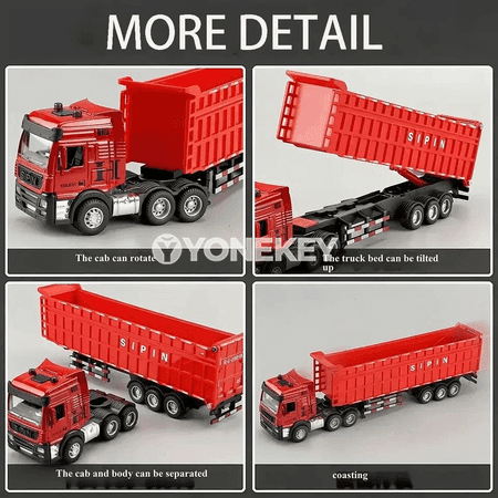 1:24 ölçekli metal gurluşyk maşyn modeli, aýrylýan detayly