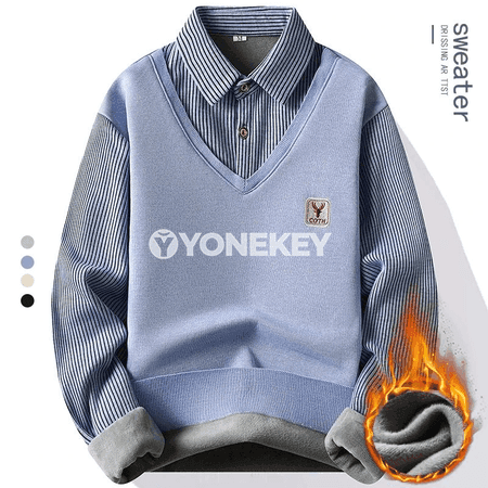 Erkekler üçin polo boýunly ýyly sviter, güýz-gyş üçin rahat model