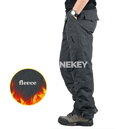 Erkekler üçin gyş kargo balaklar, ýumşak fleece, ýyly we amatly