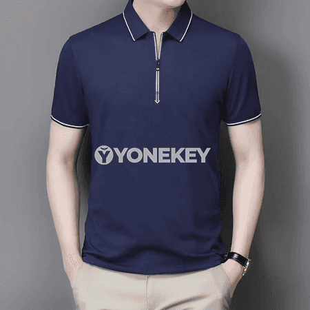 Erkekler üçin ýönekeý stil polo futbolka, gysga ýeňli