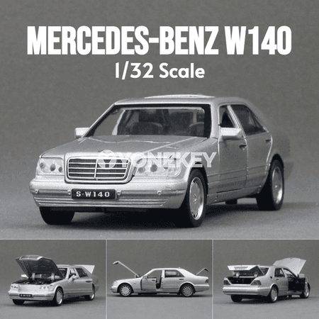 Mercedes-Benz W140 1:32 metal model maşyn, sesli we ýagtylykly