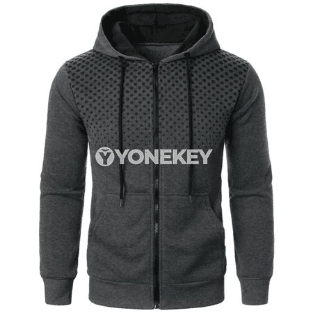 Erkekler üçin ýeňil fermuarly kapşonly güýz-gyş sport jaketi